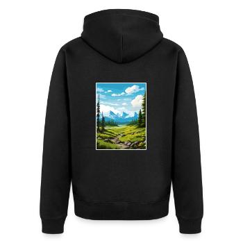 Chugach National Forest Alaska Reiseposter - Unisex Premium Bio Zip Hoodie - Schwarz - Hinten - Nico (187cm)