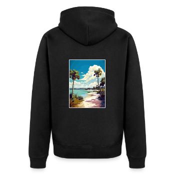 Lovers Key State Park Floride affiche de voyage - Veste à capuche bio Premium Unisexe - noir - Dos - Nico (187cm)