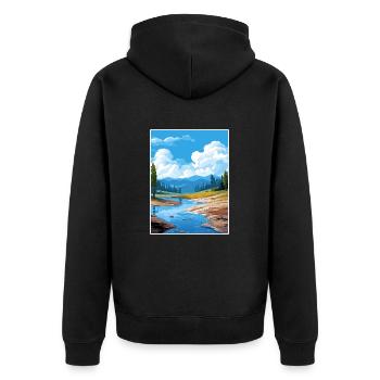 Hot Springs National Park Vintage Travel Poster - Unisex Premium Organic Zip Hoodie - black - Back - Nico (187cm)