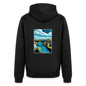 Lehigh Valley Pennsylvanie Vintage affiche de voyage - Veste à capuche bio Premium Unisexe - noir - Dos - Nico (187cm)