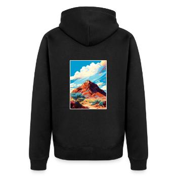 Camelback Mountain Arizona Vintage Travel Poster - Unisex Premium Organic Zip Hoodie - black - Back - Nico (187cm)