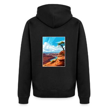 Dead Horse State Park Utah Vintage affiche de voyage - Veste à capuche bio Premium Unisexe - noir - Dos - Nico (187cm)