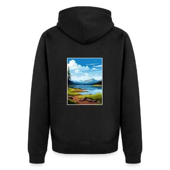 Tongrass National Forest Alaska Reiseposter - Unisex Premium Bio Zip Hoodie - Schwarz - Hinten - Nico (187cm)