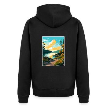 Lac Wallenpaupack Pennsylvanie affiche de voyage - Veste à capuche bio Premium Unisexe - noir - Dos - Nico (187cm)