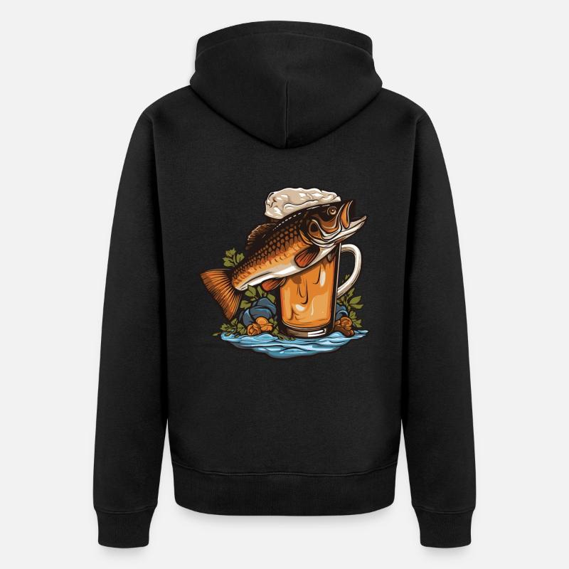 Bière de pêche - Veste à capuche bio Premium Unisexe - noir