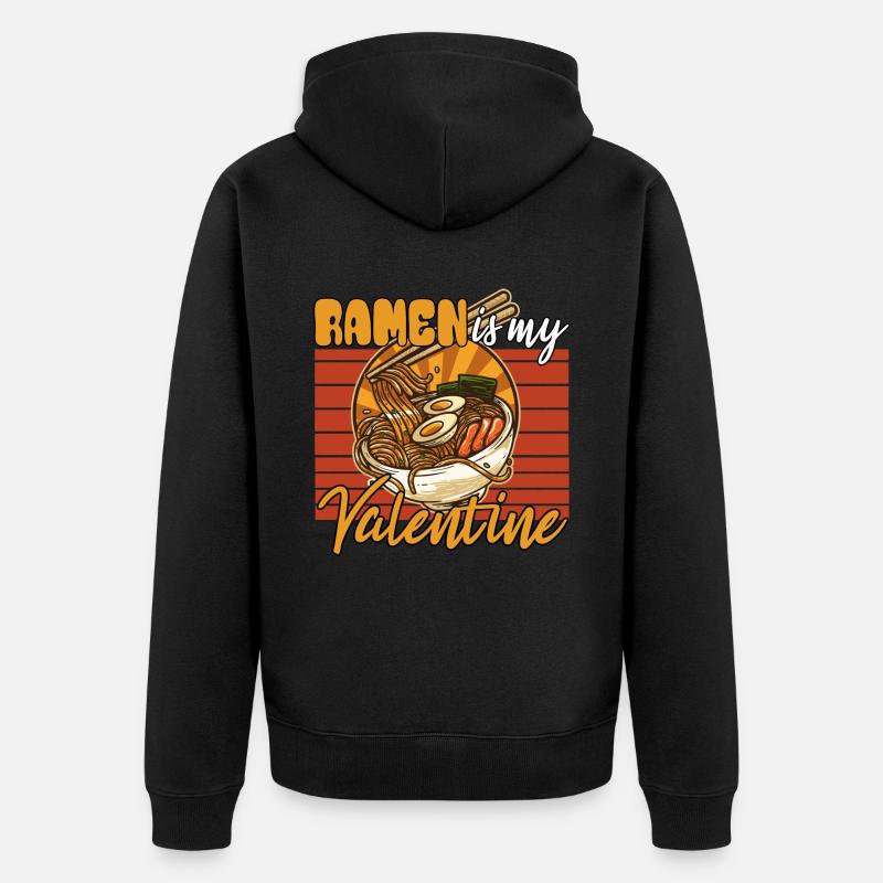 Le ramen est ma Saint-Valentin - Veste à capuche bio Premium Unisexe - noir