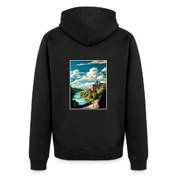 Altoona Pennsylvanie Vintage voyage affiche WPA Art - Veste à capuche bio Premium Unisexe - noir - Dos - Nico (187cm)