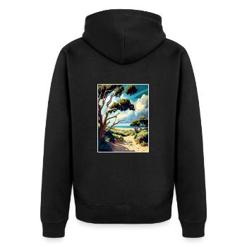 Carpinteria préserver Vintage voyage affiche WPA Art - Veste à capuche bio Premium Unisexe - noir - Dos - Nico (187cm)