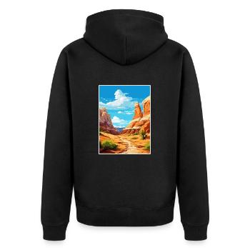 Escalante grand Utah Vintage voyage affiche WPA Art - Veste à capuche bio Premium Unisexe - noir - Dos - Nico (187cm)