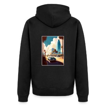 Jacksonville Florida Vintage Travel Poster WPA Art - Unisex Premium Organic Zip Hoodie - black - Back - Nico (187cm)