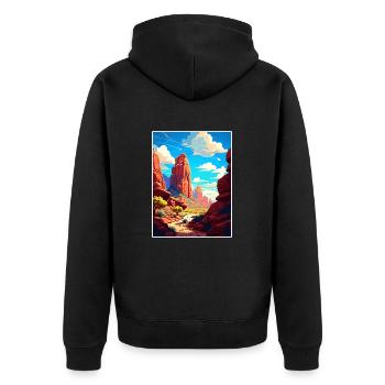 Red Rock Arizona Vintage voyage affiche Souvenir - Veste à capuche bio Premium Unisexe - noir - Dos - Nico (187cm)