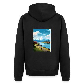 Petersburg Alaska Vintage Travel Poster Souvenir - Unisex Premium Organic Zip Hoodie - black - Back - Nico (187cm)