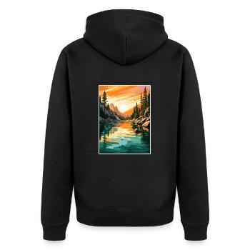 Lake Tahoe Nevada Vintage Travel Poster Souvenir - Unisex Premium Organic Zip Hoodie - black - Back - Nico (187cm)