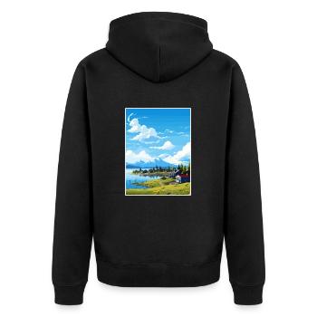 Wasilla Alaska Vintage Travel Poster WPA Souvenir - Unisex Premium Organic Zip Hoodie - black - Back - Nico (187cm)