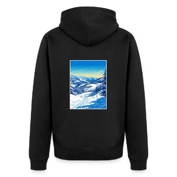 Deer Valley Utah Vintage voyage affiche Souvenir - Veste à capuche bio Premium Unisexe - noir - Dos - Nico (187cm)