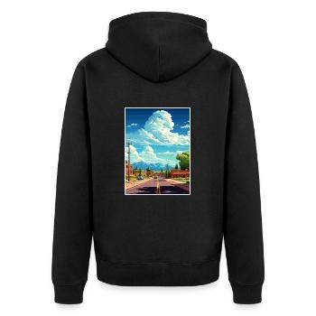 Ouragan Utah Vintage Voyage Affiche WPA Souvenir - Veste à capuche bio Premium Unisexe - noir - Dos - Nico (187cm)