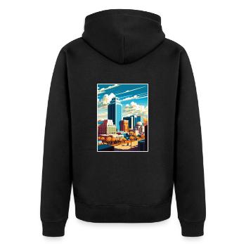 Tucson Arizona Vintage Reiseposter WPA Souvenir - Unisex Premium Bio Zip Hoodie - Schwarz - Hinten - Nico (187cm)