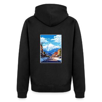 Brian Head Utah Vintage voyage affiche WPA Souvenir - Veste à capuche bio Premium Unisexe - noir - Dos - Nico (187cm)