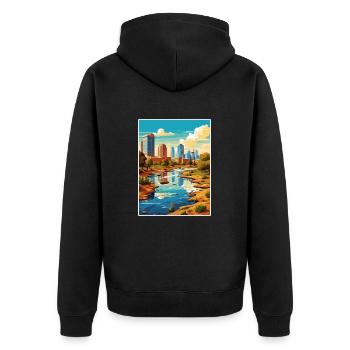 Phoenix Arizona Vintage voyage affiche WPA Souvenir - Veste à capuche bio Premium Unisexe - noir - Dos - Nico (187cm)