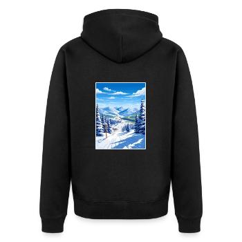 Deer Valley Utah Vintage voyage affiche Souvenir - Veste à capuche bio Premium Unisexe - noir - Dos - Nico (187cm)