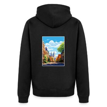 Montréal Canada Vintage voyage affiche WPA Souvenir - Veste à capuche bio Premium Unisexe - noir - Dos - Nico (187cm)