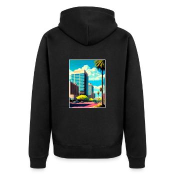 Glendale Arizona Vintage voyage affiche Souvenir - Veste à capuche bio Premium Unisexe - noir - Dos - Nico (187cm)