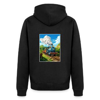 Puffing Billy Railway Vintage Affiche de voyage WPA - Veste à capuche bio Premium Unisexe - noir - Dos - Nico (187cm)