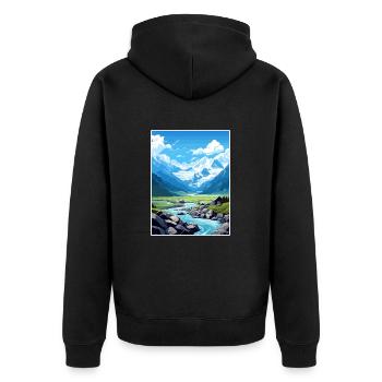 Fox Glacier Nouvelle-Zélande Vintage Travel Poster WPA - Veste à capuche bio Premium Unisexe - noir - Dos - Nico (187cm)