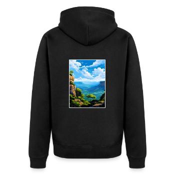Blue Mountain Australien Vintage Reiseposter WPA - Unisex Premium Bio Zip Hoodie - Schwarz - Hinten - Nico (187cm)