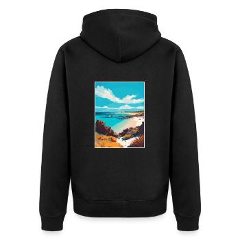 Margaret River Australie Vintage voyage affiche WPA - Veste à capuche bio Premium Unisexe - noir - Dos - Nico (187cm)