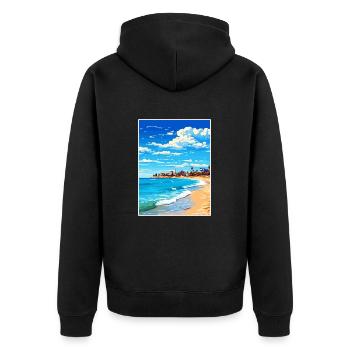 Cottesloe Beach Australie Affiche de voyage Vintage - Veste à capuche bio Premium Unisexe - noir - Dos - Nico (187cm)
