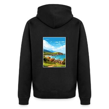 Wilsons Promontory National Park Reiseplakat - Unisex Premium Bio Zip Hoodie - Schwarz - Hinten - Nico (187cm)