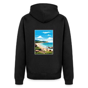 Wilsons Promontory National Park Reiseplakat - Unisex Premium Bio Zip Hoodie - Schwarz - Hinten - Nico (187cm)