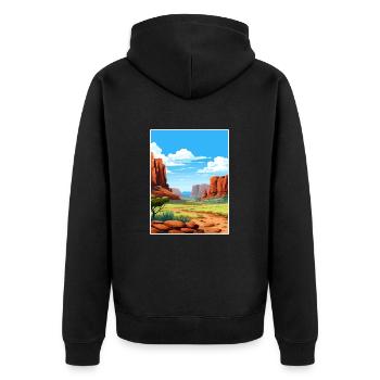 Purnululu Nationalpark Australien Reiseposter - Unisex Premium Bio Zip Hoodie - Schwarz - Hinten - Nico (187cm)