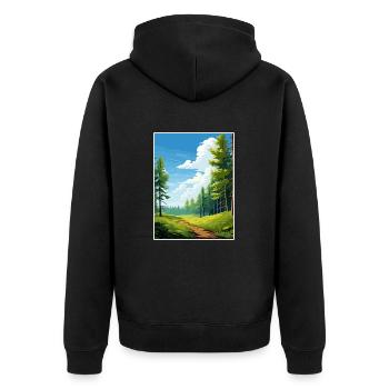 Kaitoke Regional Park New Zealand Travel Poster - Unisex Premium Organic Zip Hoodie - black - Back - Nico (187cm)