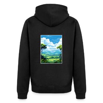 Daintree Rainforest Australie déco affiche de voyage - Veste à capuche bio Premium Unisexe - noir - Dos - Nico (187cm)