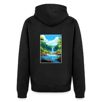 Daintree Rainforest Australie déco affiche de voyage - Veste à capuche bio Premium Unisexe - noir - Dos - Nico (187cm)