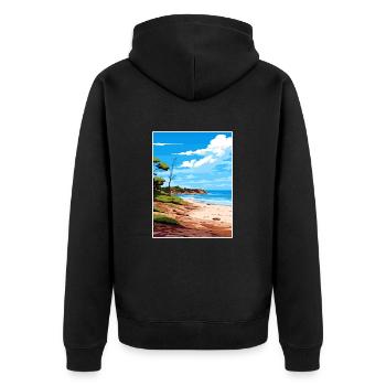 Cape Le Grand National Park Australia Souvenir - Unisex Premium Organic Zip Hoodie - black - Back - Nico (187cm)