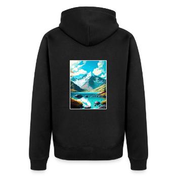 Mount Aspiring National Park New Zealand Souvenir - Unisex Premium Organic Zip Hoodie - black - Back - Nico (187cm)