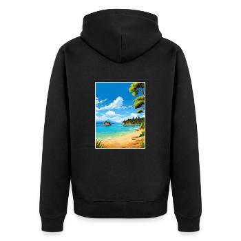 Abel Tasman Nationalpark Neuseeland Souvenir - Unisex Premium Bio Zip Hoodie - Schwarz - Hinten - Nico (187cm)