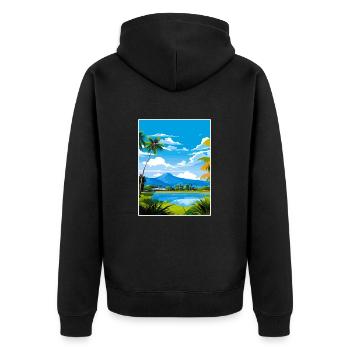 Cairns Australie Vintage voyage affiche Souvenir - Veste à capuche bio Premium Unisexe - noir - Dos - Nico (187cm)
