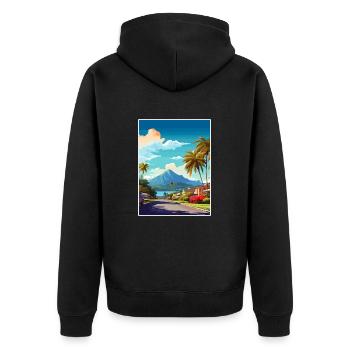 Tauranga Nouvelle-Zélande Vintage voyage affiche WPA Art - Veste à capuche bio Premium Unisexe - noir - Dos - Nico (187cm)