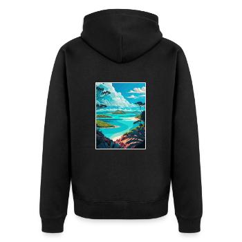 Whitsunday Australie Vintage voyage affiche WPA Art - Veste à capuche bio Premium Unisexe - noir - Dos - Nico (187cm)