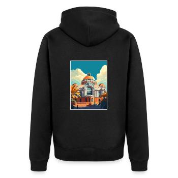 Mexique Décoration Vintage Voyage Affiche Souvenir - Veste à capuche bio Premium Unisexe - noir - Dos - Nico (187cm)