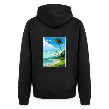 Osa Halbinsel Costa Rica Vintage Reiseposter WPA - Unisex Premium Bio Zip Hoodie - Schwarz - Hinten - Nico (187cm)