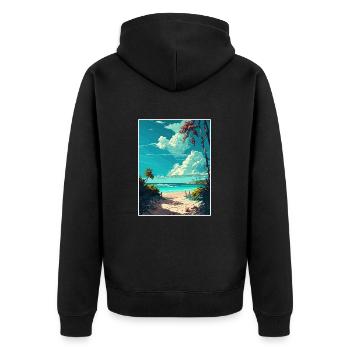 Akumal Décoration Mexique Vintage Voyage Affiche WPA - Veste à capuche bio Premium Unisexe - noir - Dos - Nico (187cm)