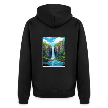 Catarata Del Toro Costa Rica Affiche de voyage Vintage - Veste à capuche bio Premium Unisexe - noir - Dos - Nico (187cm)