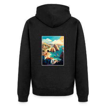Cabo Sans Lucas décoration Mexique affiche de voyage - Veste à capuche bio Premium Unisexe - noir - Dos - Nico (187cm)