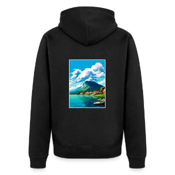 Florianopolis Brésil Vintage voyage affiche WPA Art - Veste à capuche bio Premium Unisexe - noir - Dos - Nico (187cm)