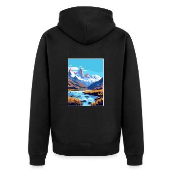 Decoration Vintage Travel Poster WPA Art - Unisex Premium Organic Zip Hoodie - black - Back - Nico (187cm)